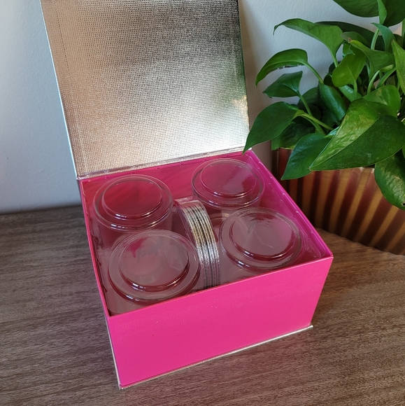 Set (4) Party Glasses w/ Coasters - Picture 2 of 7